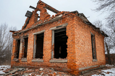 В Таганроге обломки БПЛА повредили остекление в жилом доме