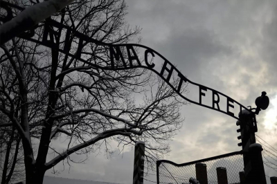 Поляк-неонацист устроил шокирующую инсталляцию у налоговой в Германии: копия ворот Освенцима и печь с &laquo;Циклоном Б&raquo;