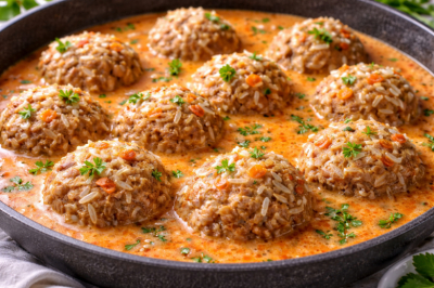 Мясные ежики в подливе: сразу и мясо, и гарнир &mdash; ароматная сметанная заливка, от которой не оторваться