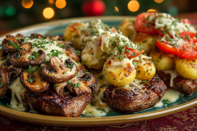 Горячее для семейных ужинов и встречи гостей: тут и мясо, и картошка, и пикантный соус