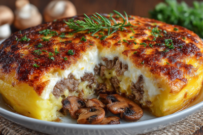 Мясо, картошка и сырная шапка &mdash; эта запеканка просится на стол каждый день. Беляши отдыхают